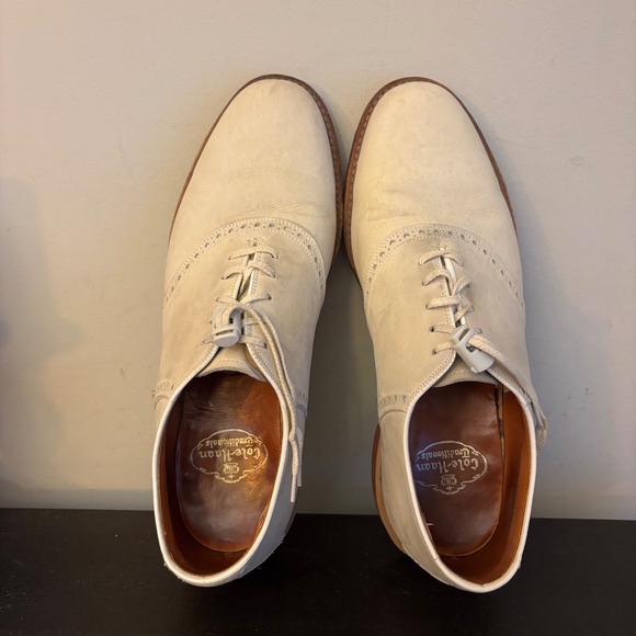 Cole Haan Traditionals | Mens 9 D | Cream Buck Oxford Shoes | Red Brick Sole main image 9